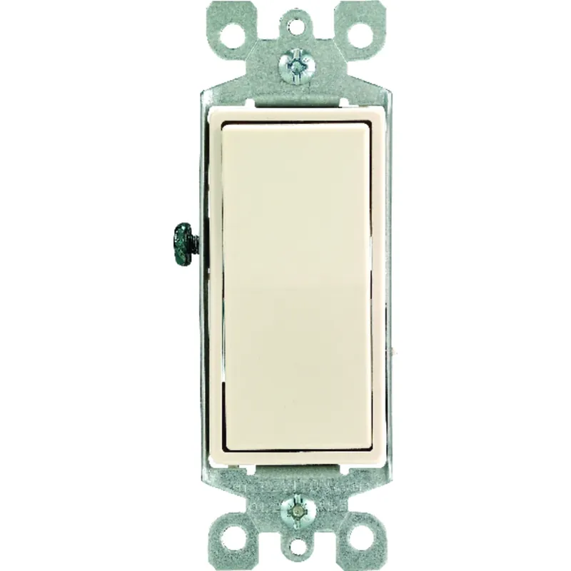 Decora 15 Amps Three Pole Rocker Ac Quiet Switch Light Almond 1 Pk