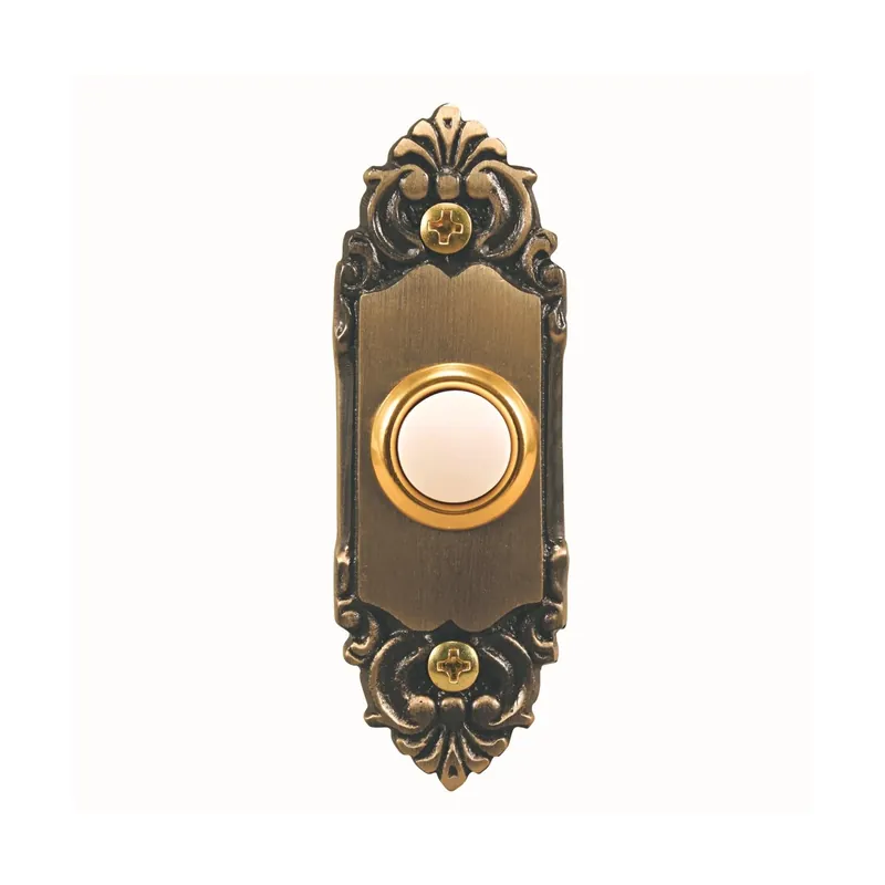Antique Brass Wired Pushbutton Doorbell Sl-709-90 For Home Security