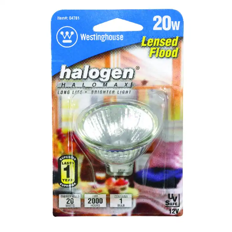 20 W Mr16 Floodlight Halogen Bulb 180 Lm White 1 Pk
