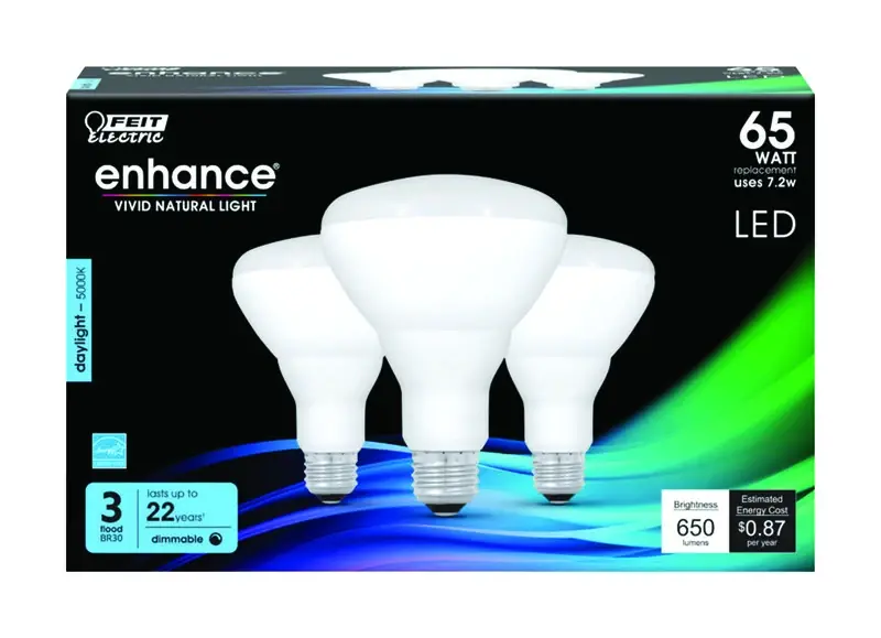 Enhance Br30 E26 (medium) Led Bulb Daylight 65 Watt Equivalence 3 Pk