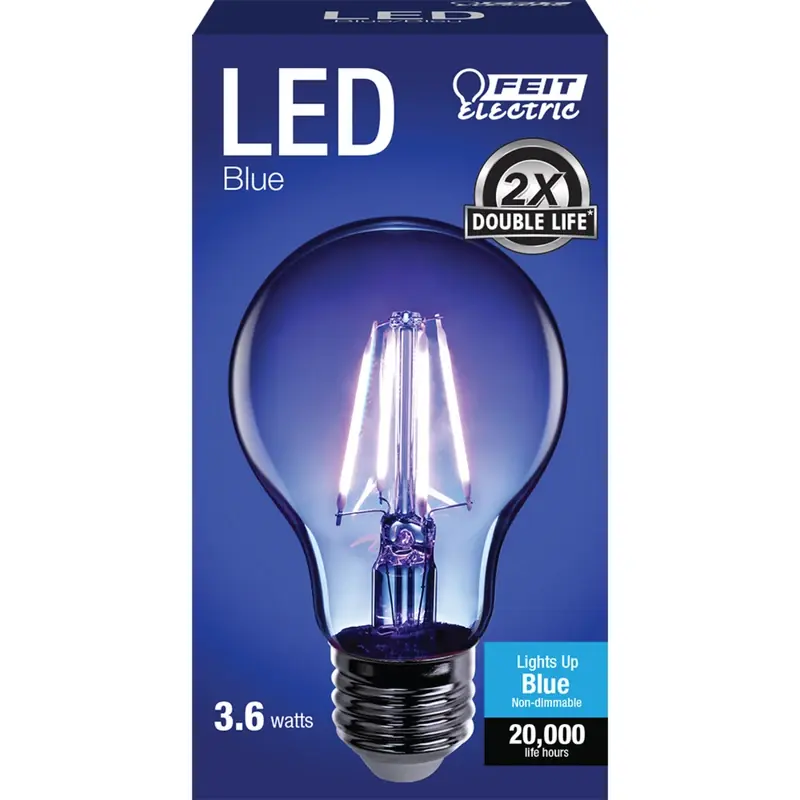 A19 E26 (medium) Filament Led Bulb Blue 30 Watt Equivalence 1 Pk