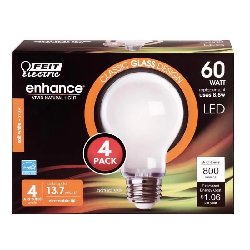 Electric A19 Led Filament Bulb – 60w Equivalent, E26 Base, General‑purpose Light