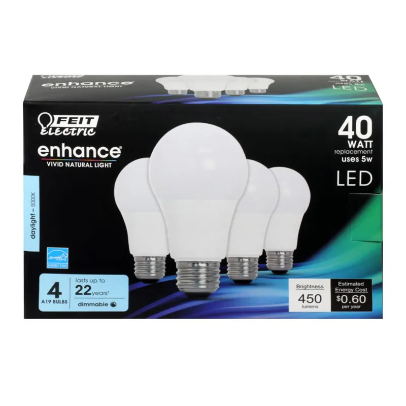 Enhance A19 E26 (medium) Led Bulb Daylight 40 Watt Equivalence 4 Pk