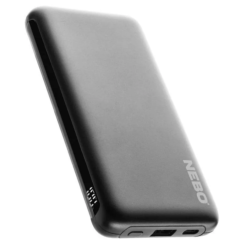 10,000 mah Portable Power Bank – Compact Black External Charger