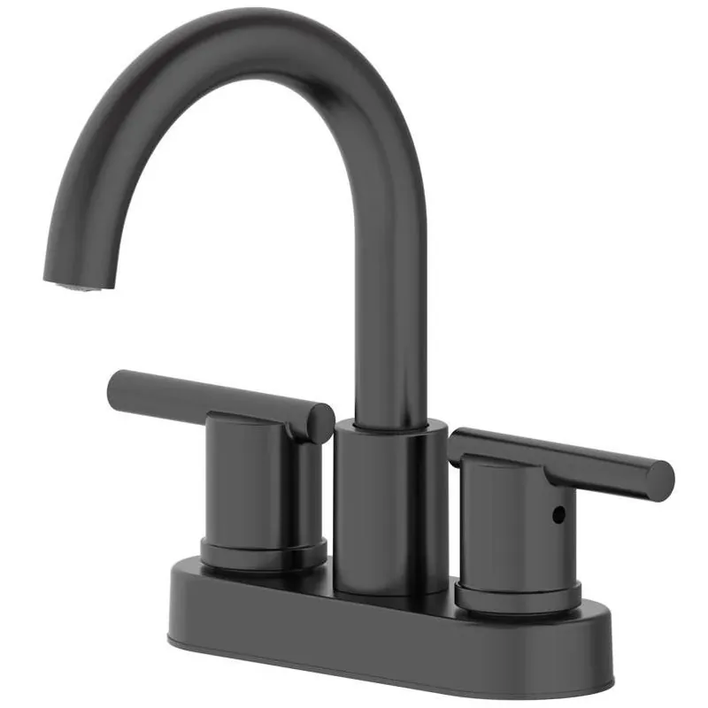 Oakbrook Alexis Matte Black 4‑inch Modern Centerset Bathroom Faucet