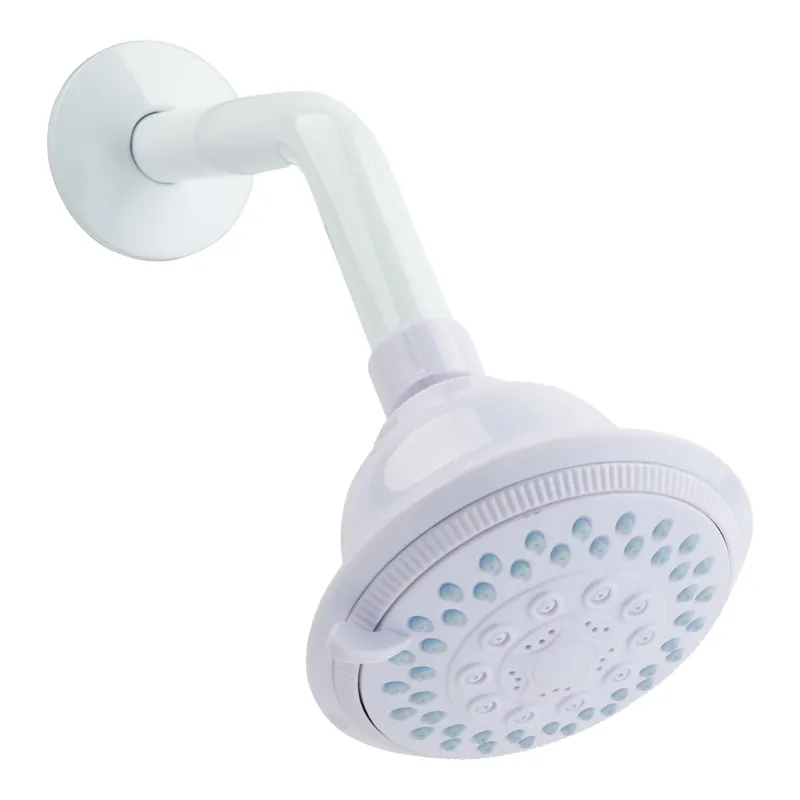 White Pvc Wallmount Showerhead With 5 Settings And 1.8 Gpm Flow Rate