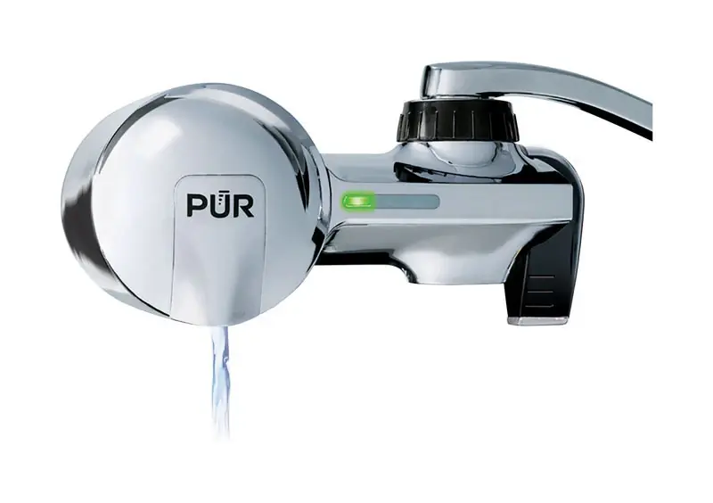 Horizontal Faucet-mount Water Filter, Chrome