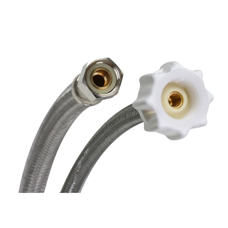 12-in. Toilet Connector, Click Seal, Braided Stainless Steel, 3/8 Compression X 7/8-in. Female Ballcock Thread