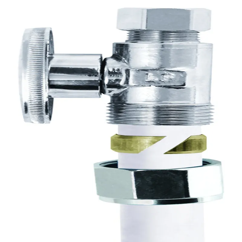 No Crimp 1/2 In. X 3/8 In. Quarter Turn Pex Straight Valve, Brass