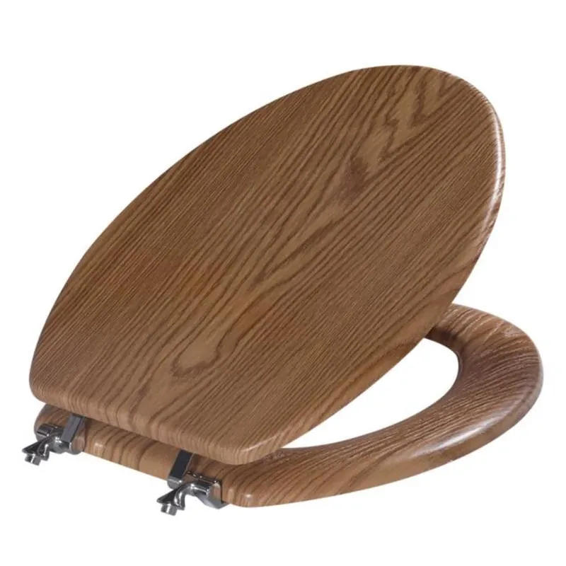 Sheridan Elongated Oak‑tone Polypropylene Toilet Seat – Oakbrook Collection