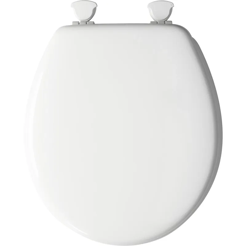 Round Molded Wood Toilet Seat, Easy-clean & Change® Hinge, White