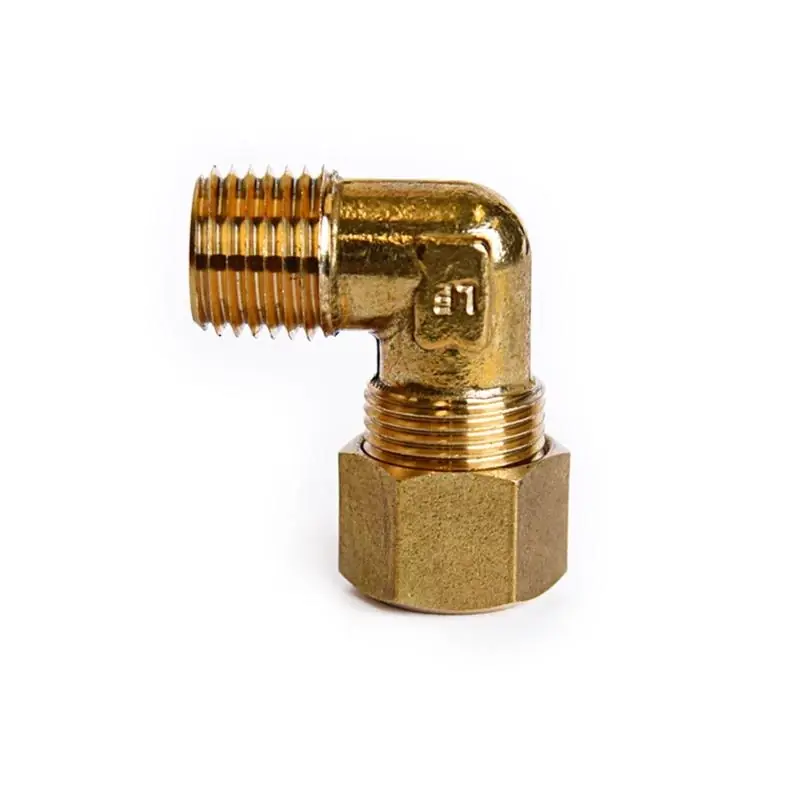 3/8 Inch Compression X 1/4 Inch Mpt Brass 90 Degree Elbow Fitting
