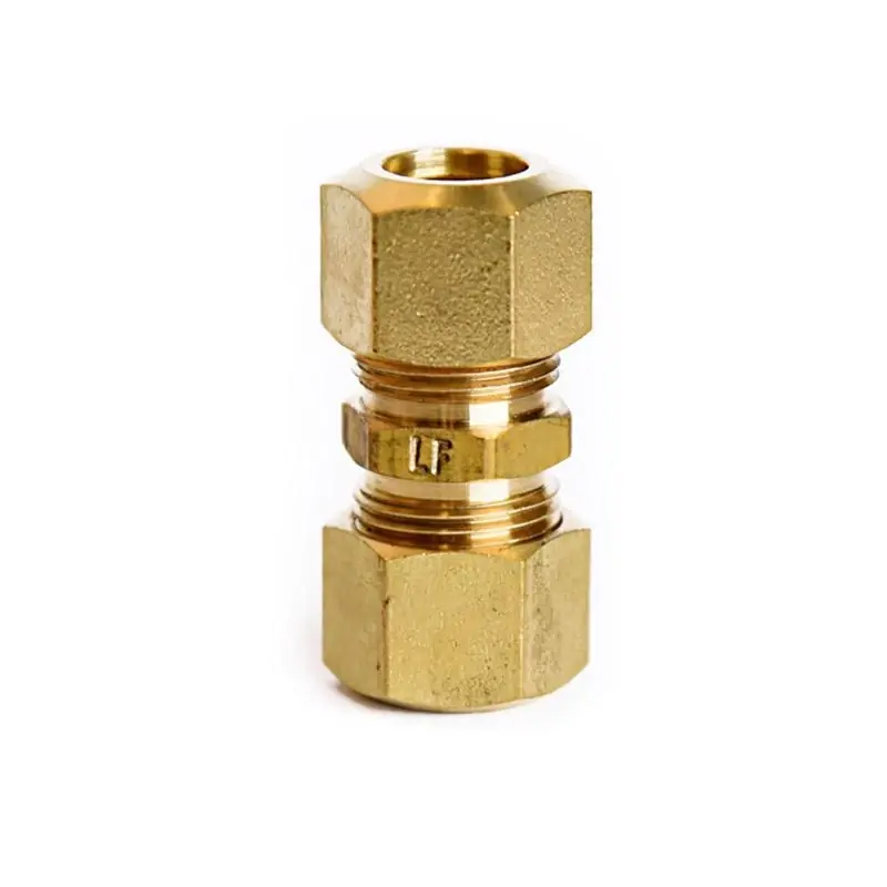 3/8 In. Compression X 3/8 In. D Compression Yellow Brass Union Fitting