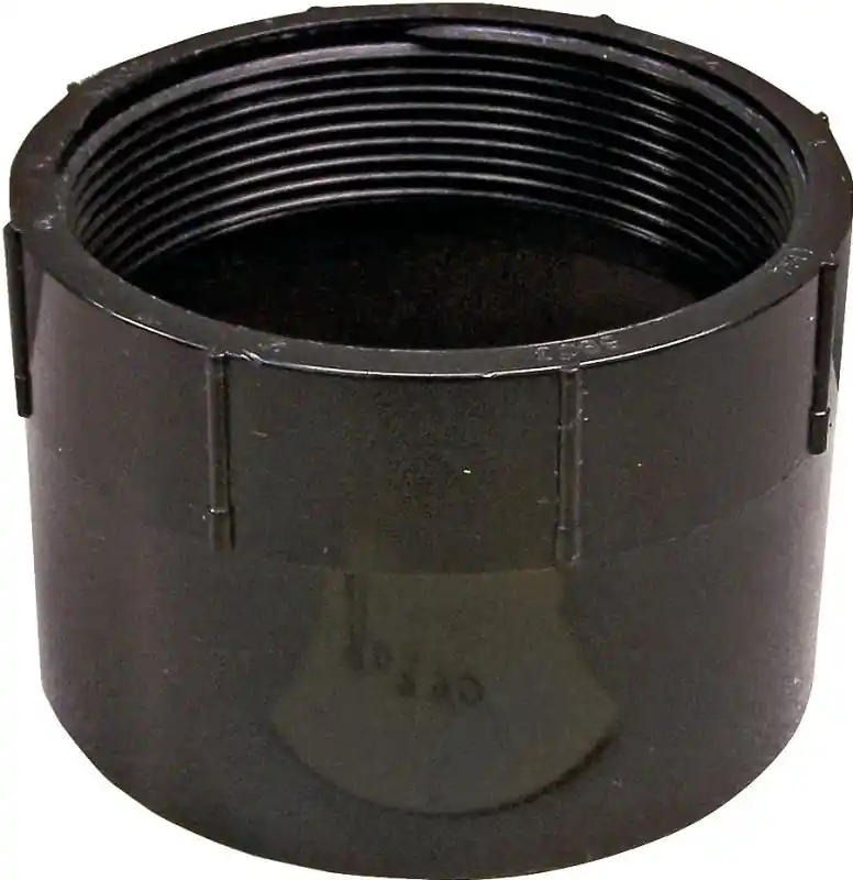 4 Inch Abs Female Adapter, Schedule 40, Fnpt X Hub Connection, Black