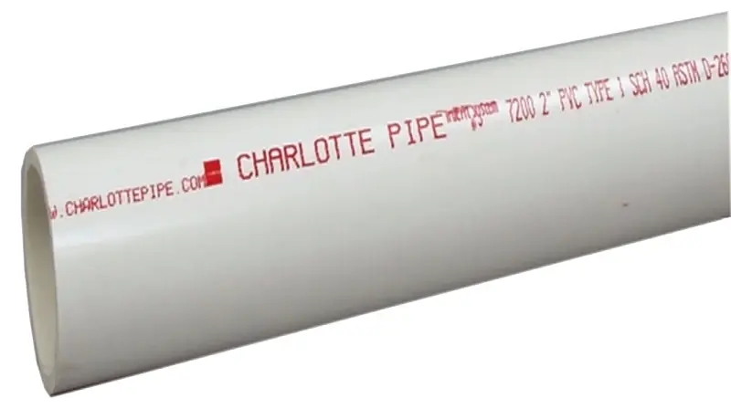 2 In. X 10 Ft. Schedule 40 Pvc Dwv Plain End Pipe - 280 Psi