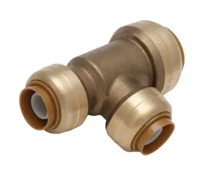 Push-fit Reducing Push-fit Pipe Tee, Lead Free, 3/4 X 1/2 X 1/2 In.