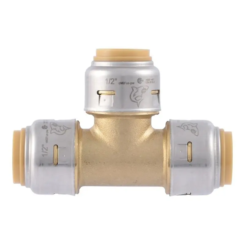 Push To Connect 1/2 In. Ptc X 1/2 In. D Ptc Brass Tee