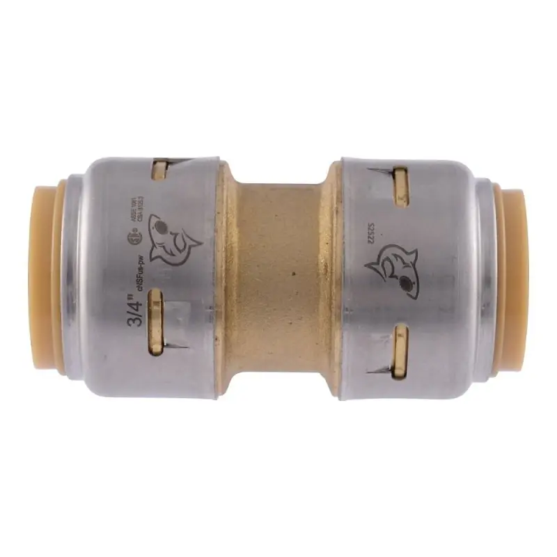 Push To Connect 3/4 In. Ptc X 3/4 In. D Brass Coupling
