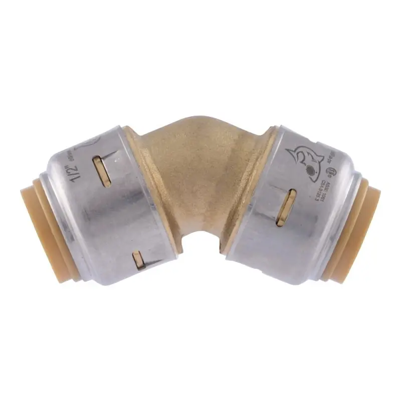 Push-to-connect Pipe Elbow, 45-degree, 1/2 In.