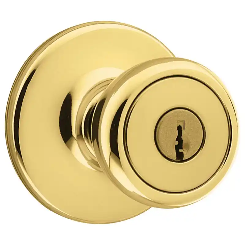 Security Tylo Entry Lockset, Polished Brass
