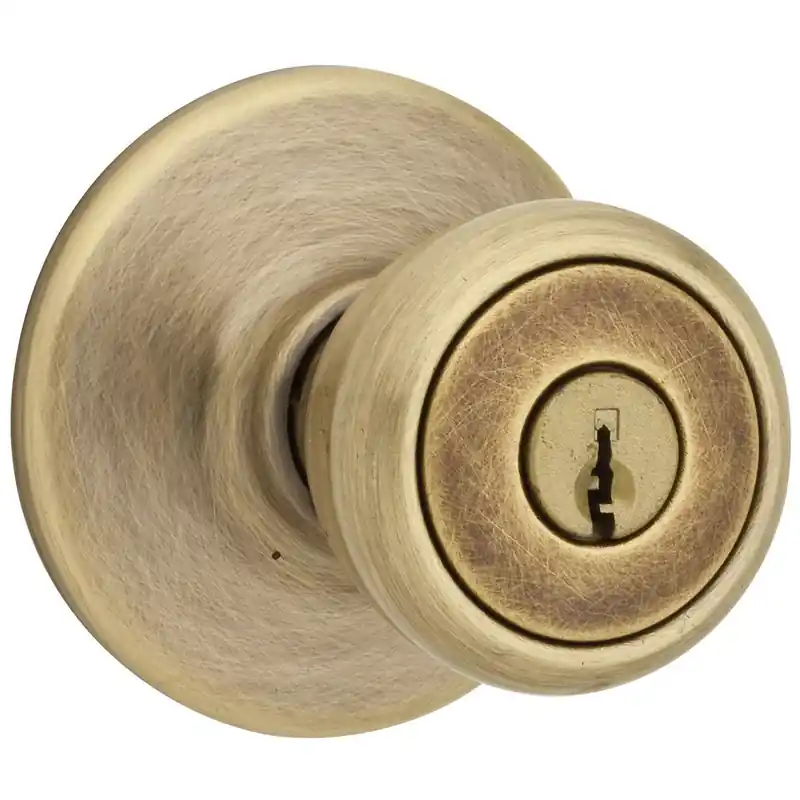 Security Tylo Entry Lockset, Antique Brass