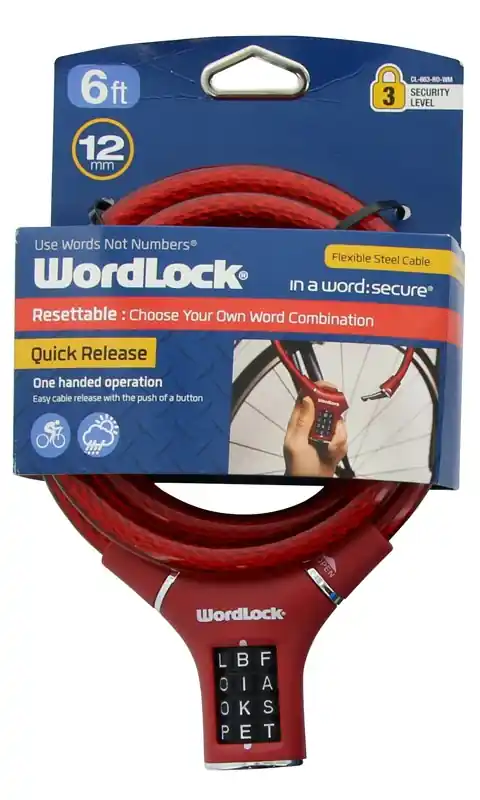 6 Ft L Steel Resettable Combination Cable Lock 1 Pk