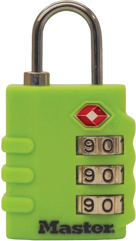 1-9/16 In. H X 5/8 In. W X 1-3/8 In. L Vinyl/steel 3-dial Combination Luggage Lock
