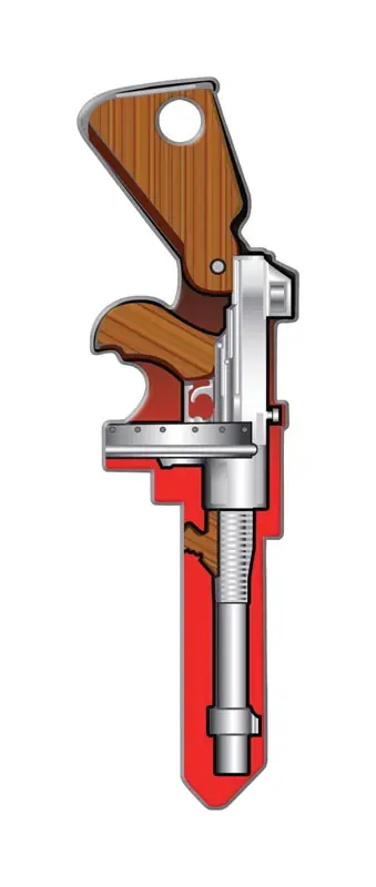 Tommy Gun House Key Blank Single For Schlage Multicolored