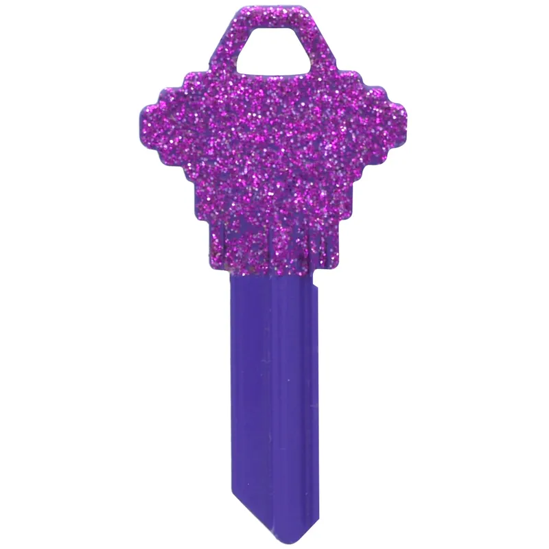 Diva Purple Glitter House/office Universal Key Blank Single Purple