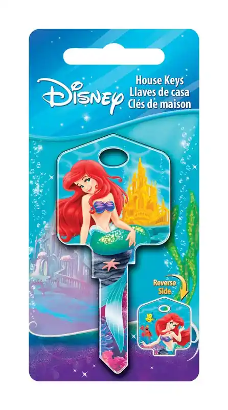 Disney Ariel And Friends House Key Blank 66/97 Double For Kwikset And Titan Locks Multicolor
