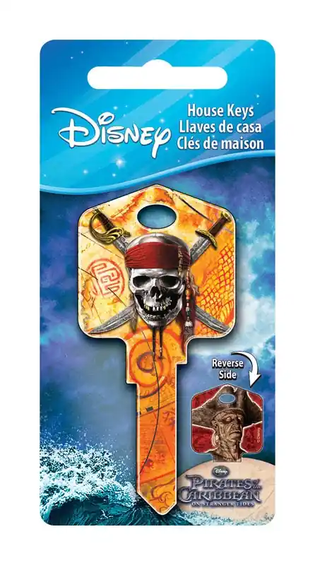 Disney Skull And Swords House Key Blank 66/97 Double For Kwikset And Titan Locks Orange