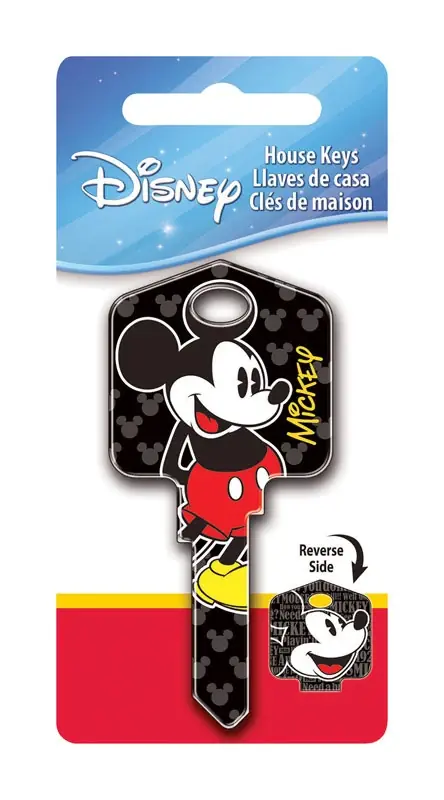 Disney Mickey Mouse House Key Blank 66/97 Single For Kwikset And Titan Locks Multicolored