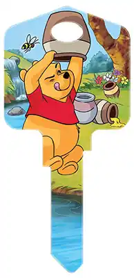 Disney Winnie The Pooh House Key Blank 66/97 Single For Kwikset And Titan Locks Multicolored