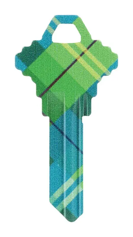 Wackey Plaid Universal Key Blank For House/office - Single Sided
