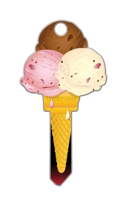 Ice Cream Design Decorative House Key Blank For Kwikset Kw11 And Schlage Sc1