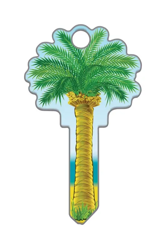 Palm Tree Design Decorative House Key Blank For Kwikset Kw11 And Sc1