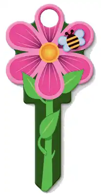 Key Shapes Flower House Key Blank Single For Schlage Multicolored