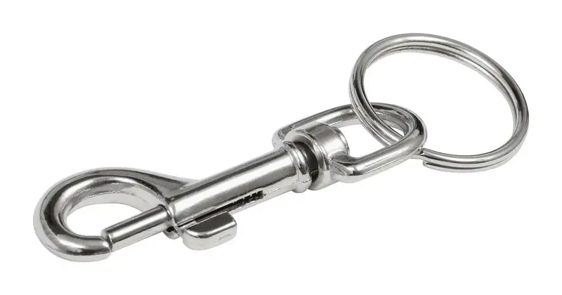 Metal Silver Hook With Key Ring - Durable Snap Hook For Keys And Accessories