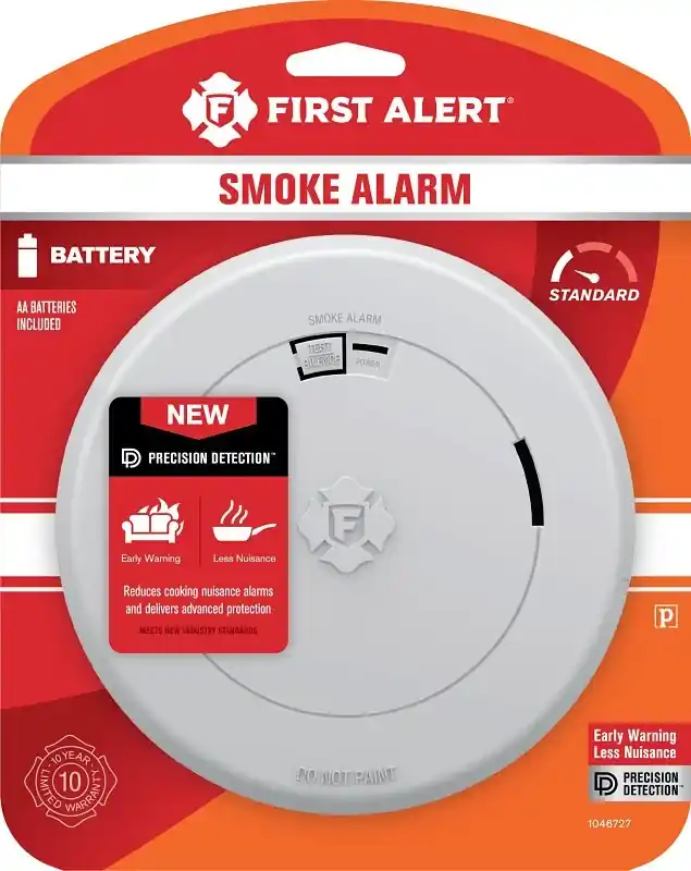 Photoelectric Smoke Alarm, Slim Profile, Aa Battery