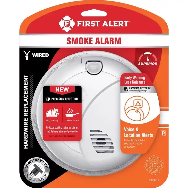 Voice Alert Hard-wired Photoelectric Smoke Detector With Test Button
