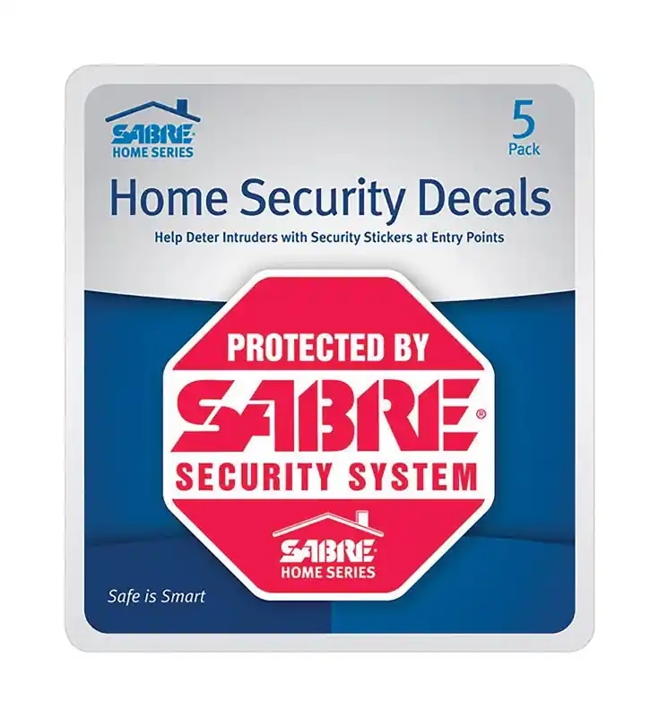 Red Plastic Home Security Decals - 5 Pack - Model Hs-sd