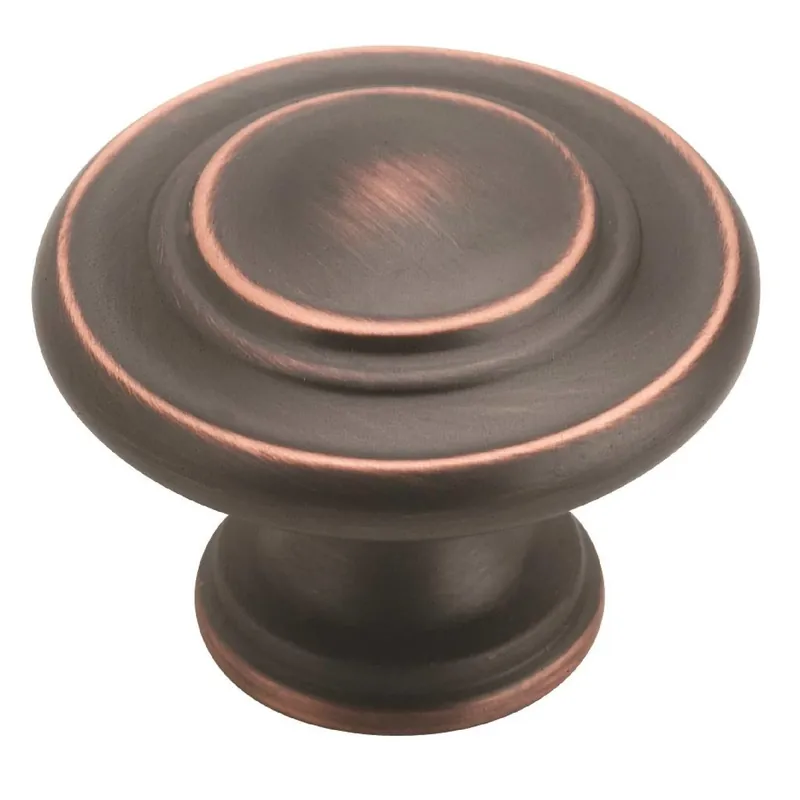 Inspirations Round Cabinet Knob 1-1/4 In. D 1 In. Oil Rubbed Bronze 10 Pk
