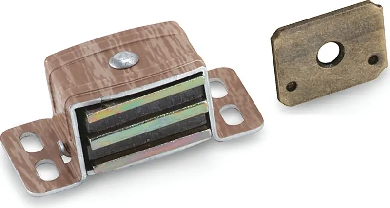 Magnetic Cabinet Catch, Wood Grain, 2-1/16 In.