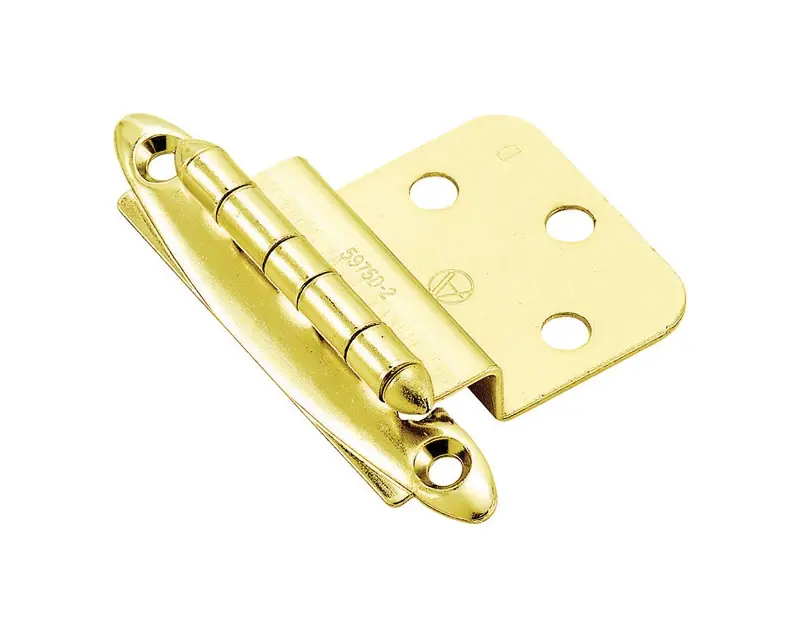 2 In. W X 2-3/4 In. L Polished Brass Steel Cabinet Hinge 2 Pk