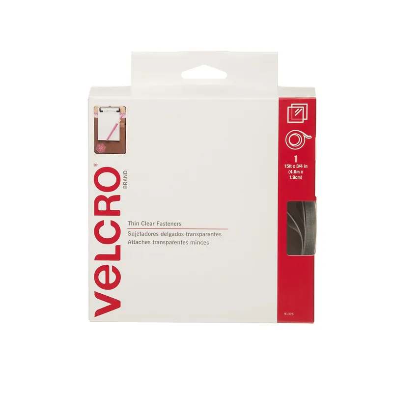 Thin Clear Medium Nylon Hook And Loop Fastener 180 In. L 1 Pk