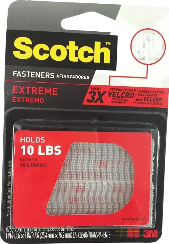 Small Foam Hook And Loop Fastener 3 In. L 2 Pk