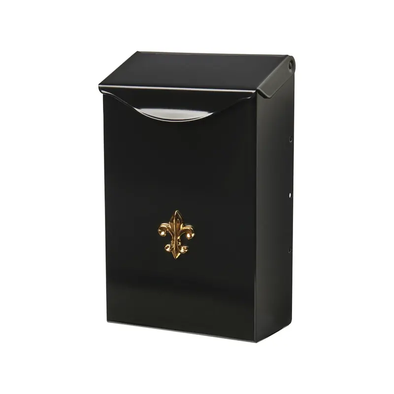 City Classic Vertical Wall Mount Mailbox, Black Galvanized Steel, Model Bw1100am