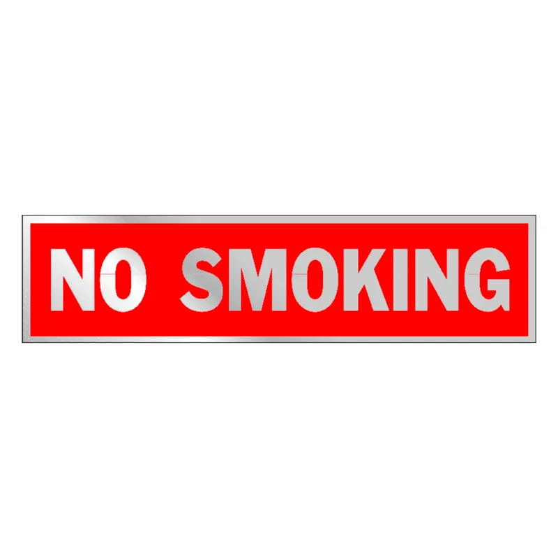 No Smoking Sign, Red Aluminum, 2 X 8-in.