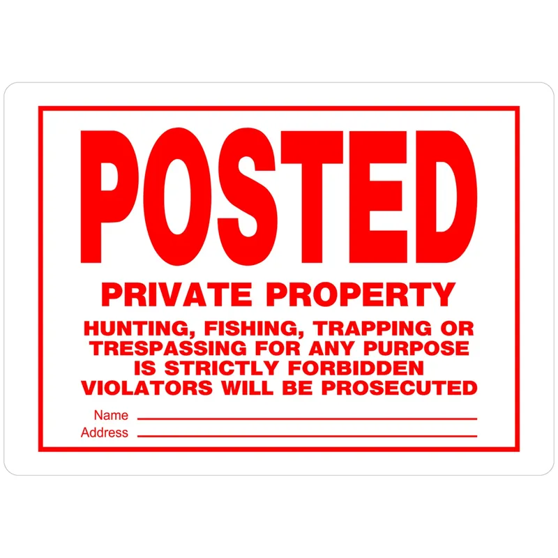 Posted Private Property Sign, 10 X 14-in.