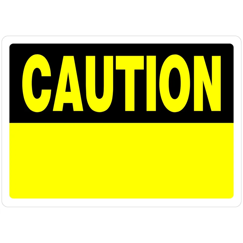 Blank Caution Sign, Yellow And Black, 10 X 14-in.